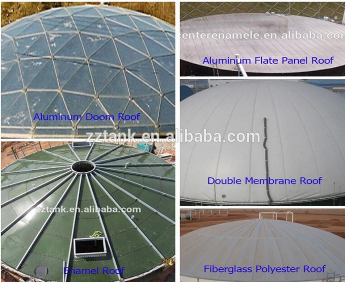 円形屋根のガラス製の水貯蔵タンク 最低保守要求 0