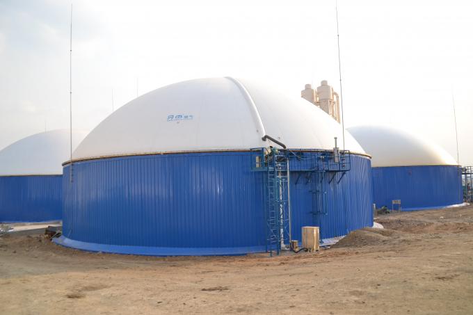 廃水処理産業のための二重コーティング無酸素消化タンク / ボルト付き鋼タンク 1