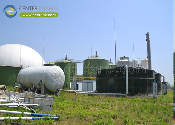 廃棄物バイオガス発電のための優れたEPCターンキーサプライヤー ガラスと鋼が融合したタンクを持つ完全なパッケージシステム