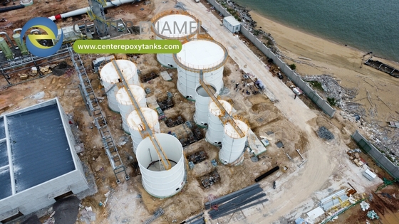 エポキシコーティングされた鋼製ボルト締めタンク（液体浸出液用）：腐食性埋立地流出液を貯蔵