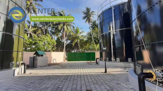 エポキシ樹脂塗装鋼ボルト締めタンク（浸出液貯留用）：安全な埋立地液体の封じ込め