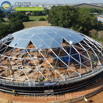 溶接式ステンレス鋼の油貯蔵タンクのためのアルミドーム屋根: 劇的に製品の損失を削減し,大規模な貯蔵のためのメンテナンスフリーカバーを提供します.