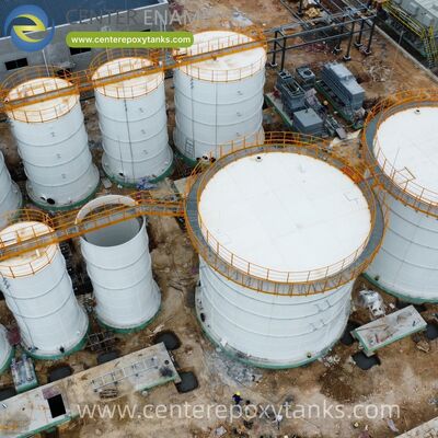 バイオガスのスラリータンクとしてボルトされた鋼タンク: 消化過程の栄養豊富な副産物の安全な貯蔵.