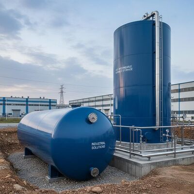 地上または地下 グラス覆い 鉄タンク ガス 透き通れない 耐久性 産業用 貯蔵 ソリューション